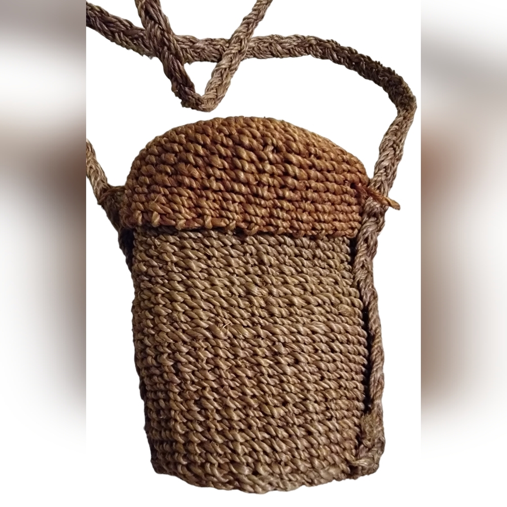Vintage Y2K Esprit boho woven round bag - Picture 2 of 4